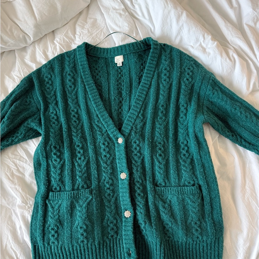 a new day Teal Textured Cardigan